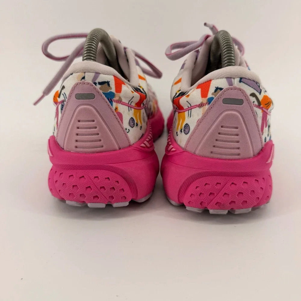 Brooks Adrenaline GTS 21 Women 9 Pink Multi Unity Help Save Youth Sports Shoes - Picture 4 of 8